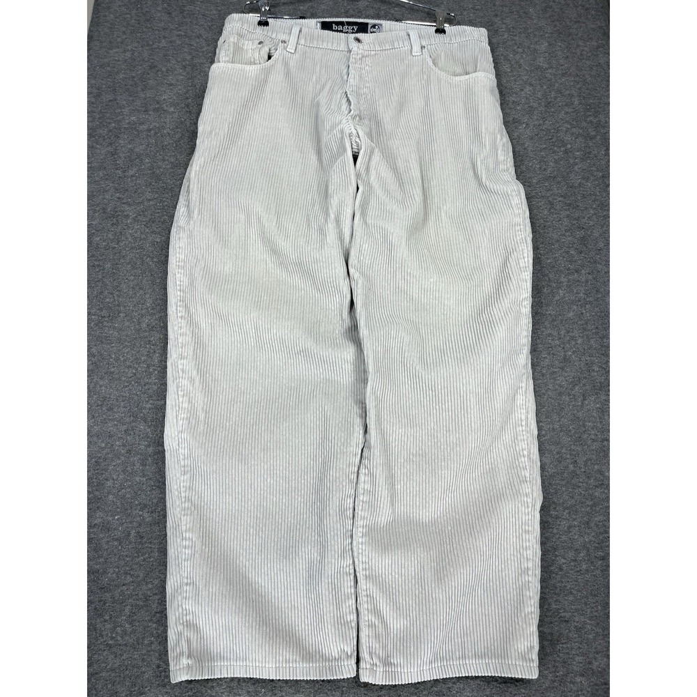VTG Levis Silvertab Baggy Corduroy Pants Mens 38x32 Gray Wide Wale Made in USA
